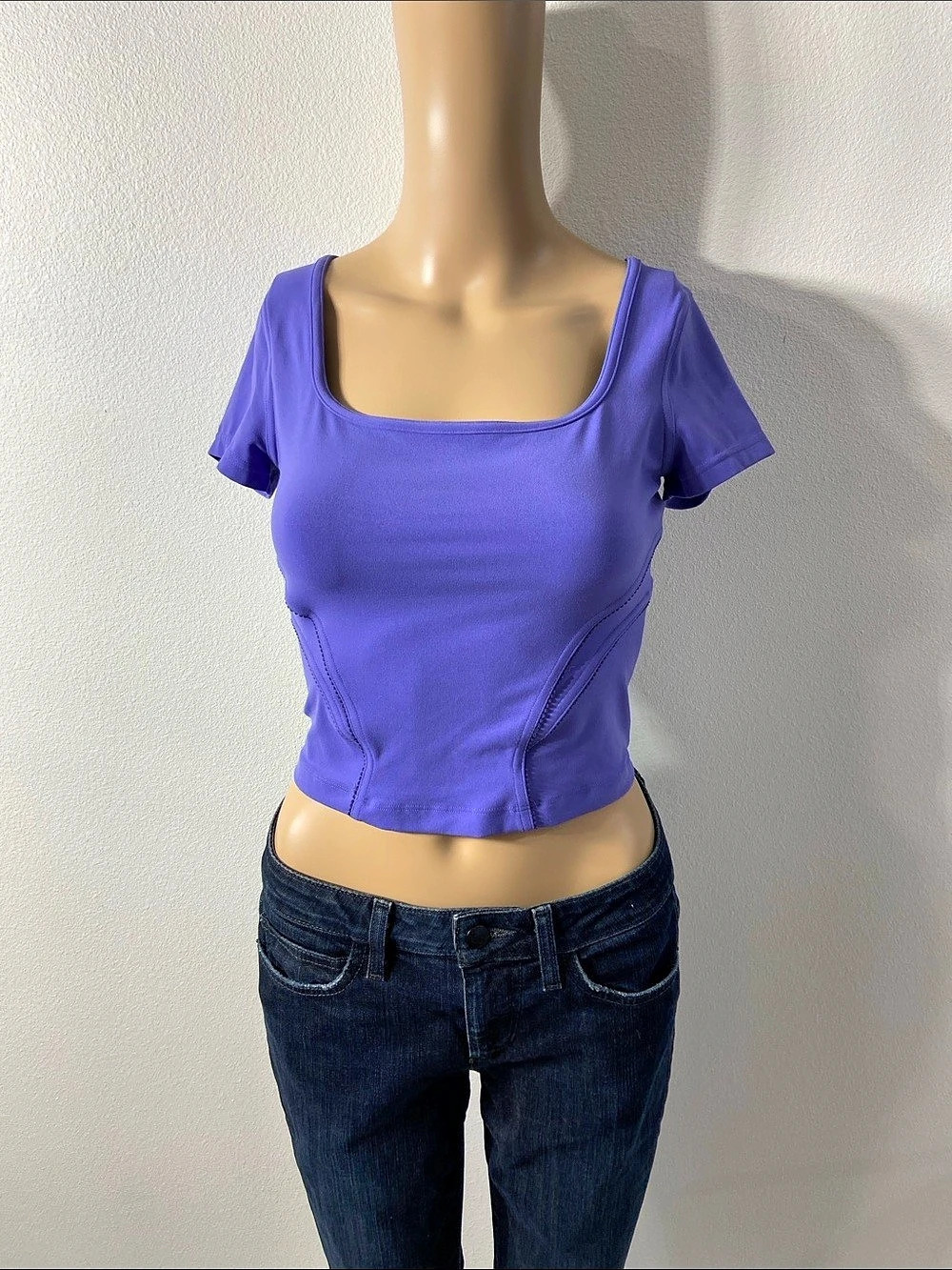 lululemon Square-Neck Running Short Sleeve Shirt Purple